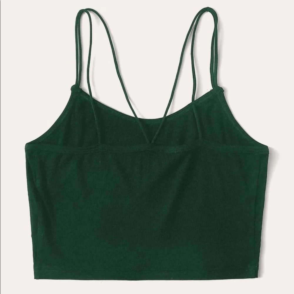Dark green cropped tank top
